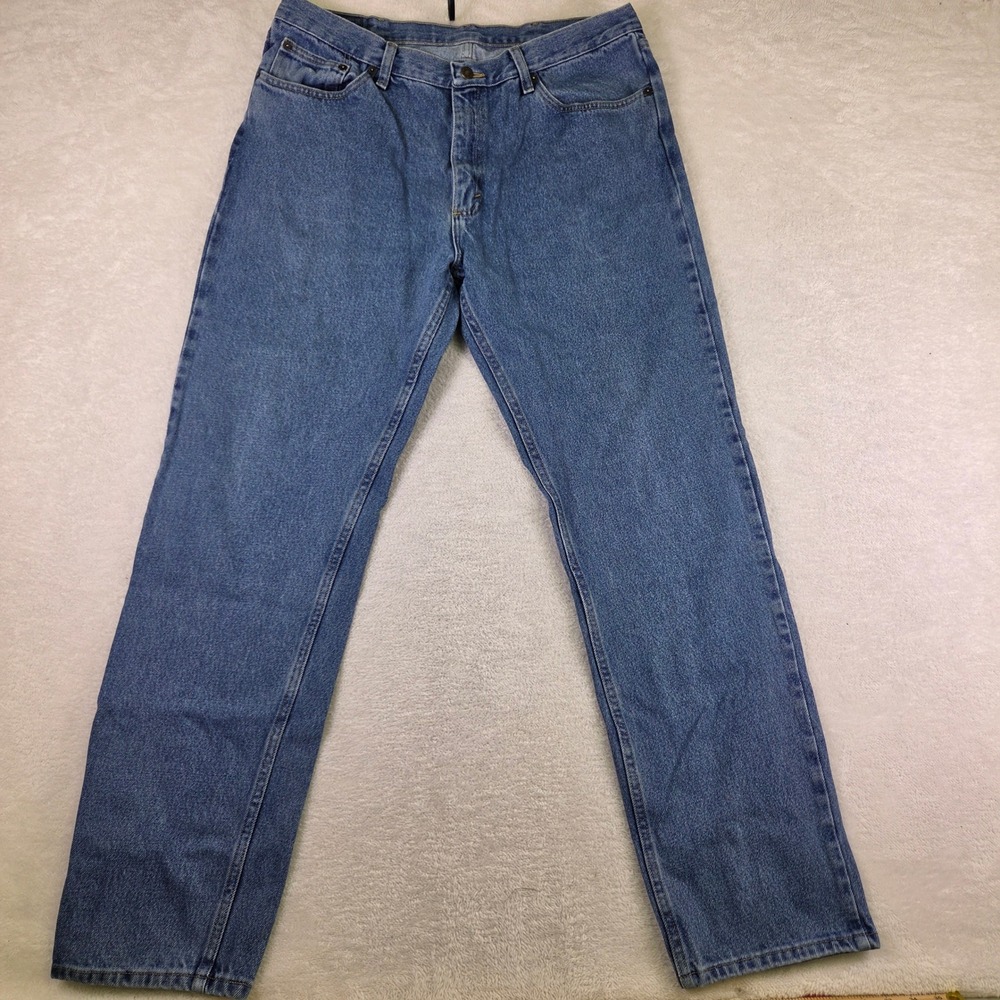 Lee Regular Fit Straight Leg Jeans Mens 35x32 Medium Wash Blue Denim Pants